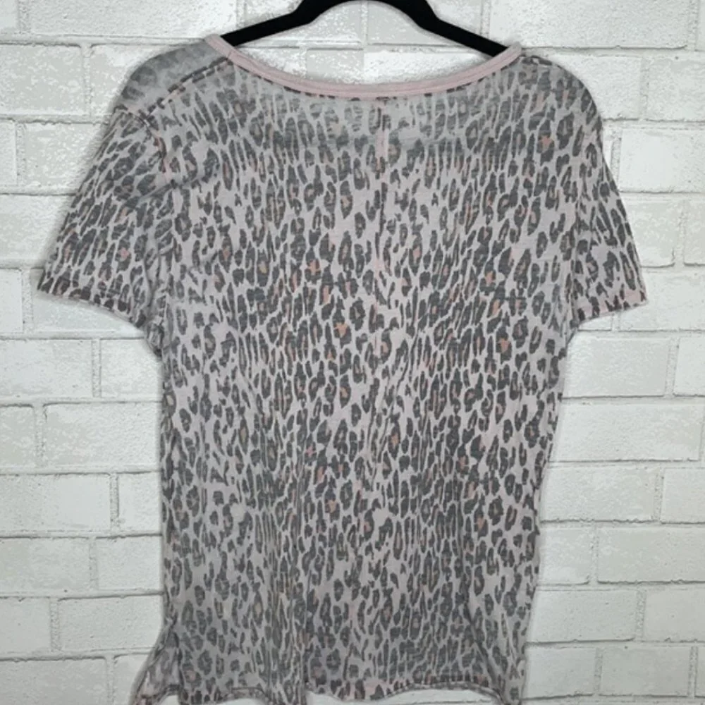 Free People Pink Cheetah Tourist Tee